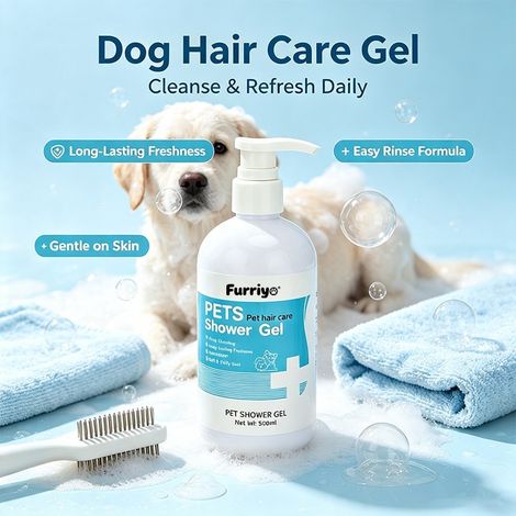 Shampoing pour chien, liquide pour le bain des chiens, doux, parfumé, élimine les odeurs et laisse le pelage soyeux. (1/4)