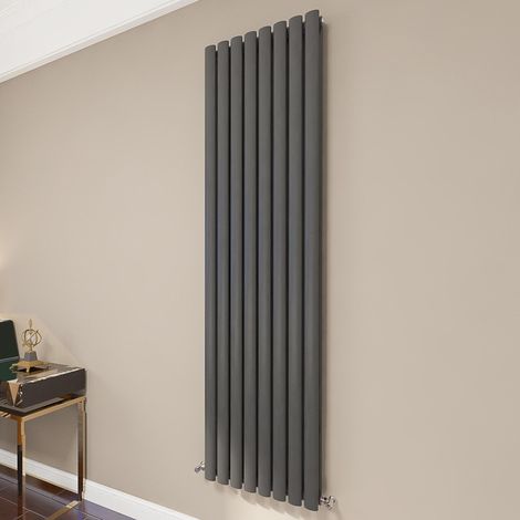 AICA Oval Column Radiator 1800x472mm Central Heating Vertical Double Stylish Anthracite (1/5)