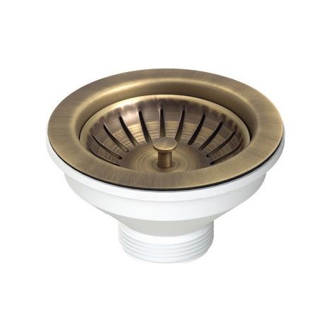 PILETTA 114 MM PER LAVELLO CON FORO 90 MM Pirite - Ottone anticato