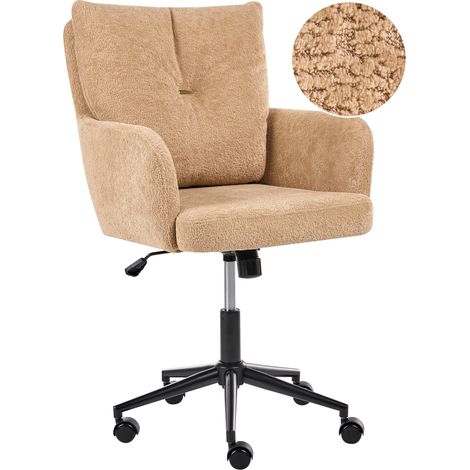 Silla de oficina de tela de poliéster estructura metálica función giratoria altura ajustable muebles de oficina beige Alpine