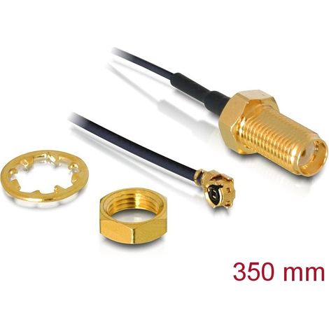Delock sma jack bulkhead  mhf/u.fl compatible plug 350 mm
