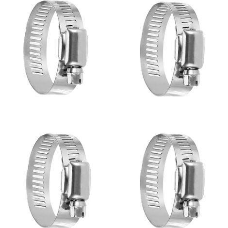 Collier de Serrage en Acier Inoxydable, 4 Pcs Tuyau Clips Réglable et Ajustable, 21-38mm
