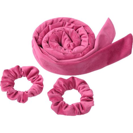 Bandeau à bigoudis sans chaleur pour femmes, ruban pour boucles sans chaleur avec chouchous, bigoudis à nœud papillon pour des boucles parfaites pour la nuit (1/5)