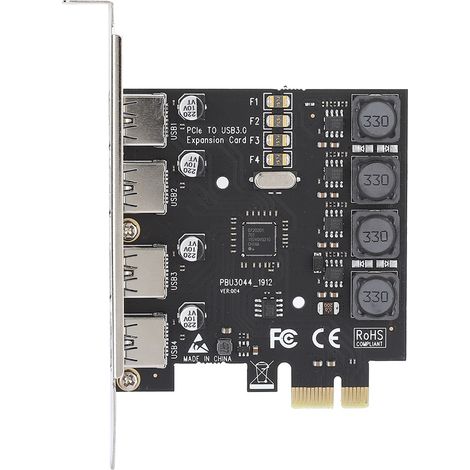 Carte d'extension PC USB 3.0 PCI E 4 ports, adaptateur pour puce NEC, débit de transfert élevé (1/5)