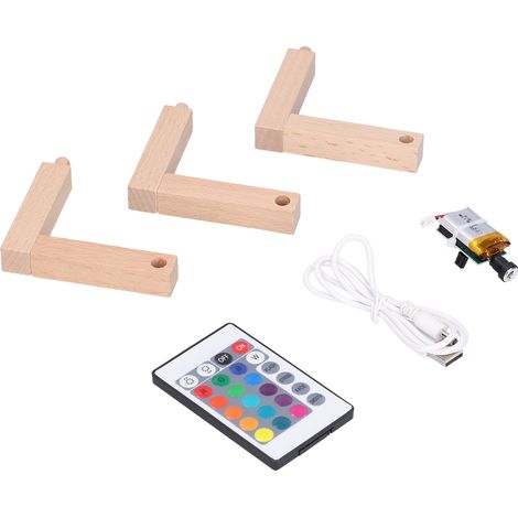 Panneau lumineux lune 16 couleurs LED rechargeable USB, gradation tactile avec télécommande, support en bois inclus. (1/5)