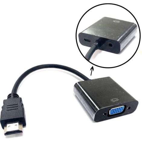Microconnect - Hdmi - vga m/f hdmi vga Schwarz - Kabeladapter (hdmi, vga, Männlich/Buchse, Schwarz, 1920 x 1200 Pixel)