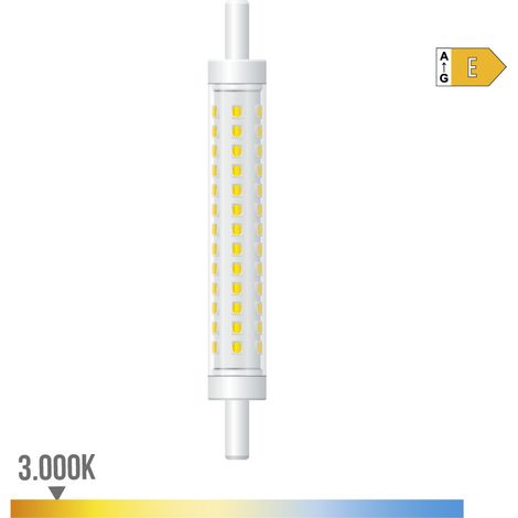 Bombilla lineal led 118 mm, r7s, 8 w, 900 lm, 3000 k luz cálida, regulable, ø15 x 118 mm