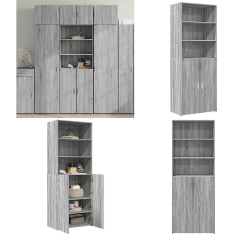 Highboard Grau Sonoma 70x42,5x185 cm Holzwerkstoff - Sideboard - Hochschrank - Wohnraumgestaltung - Holzwerkstoff - Grau Sonoma - Home & Living (1/5)