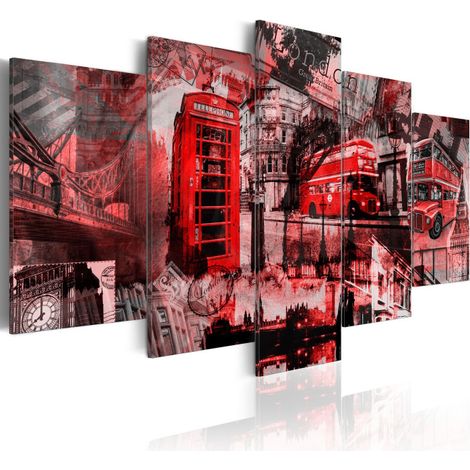 Tableau Imprimé 5 Panneaux "Collage" 50 x 100 cm (1/2)