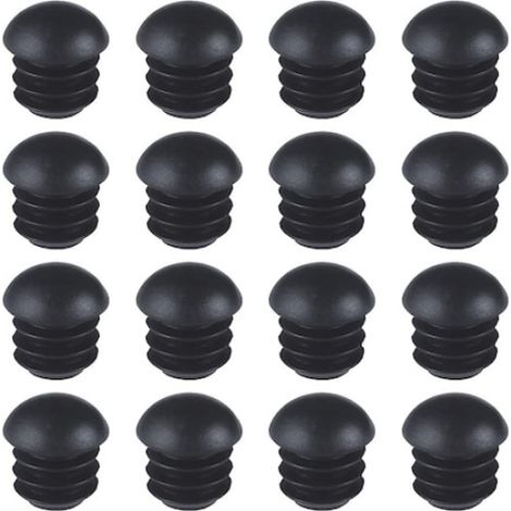 16 embouts de pieds de meubles, noir, caoutchouc, 16 mm, pour tubes ronds (1/5)