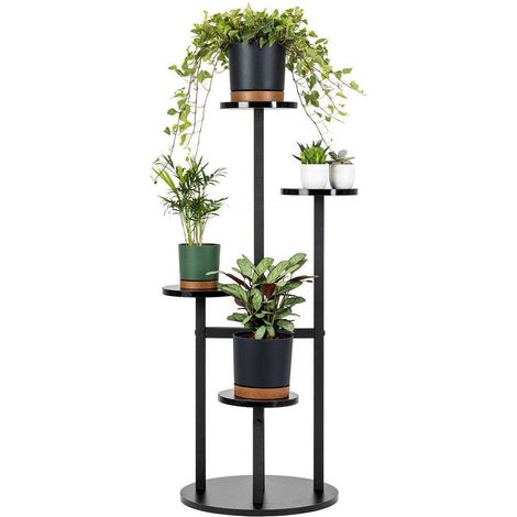 Strado FINO soporte para flores negro 4 niveles 6 macetas (1/3)