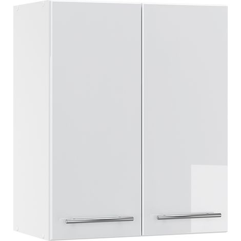Elément haut de cuisine Fame-Line, Blanc Haute brillance, 60 cm, Vicco