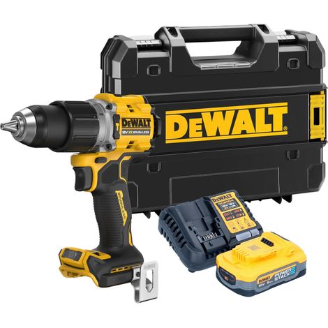 Taladro atornillador de impacto a batería DeWalt DCD 805 H1T 18 V 90 Nm sin escobillas + 1 batería Powerstack 5,0 Ah + cargador + TSTAK (1/3)