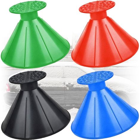 Grattoirs à glace et à neige pour voiture, pour pare brise, lot de 4 essuie neige multifonctionnels portables, pour le ravitaillement et le dégivrage