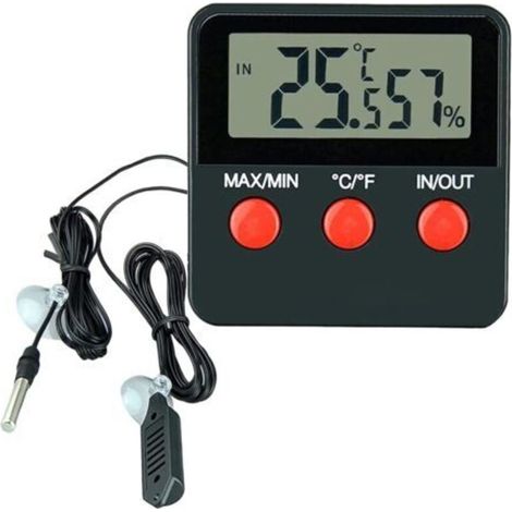 Thermomètre-hygromètre numérique LCD pour reptiles, terrariums, animaux de compagnie, incubateurs et aquariums (pile non incluse) (1/4)