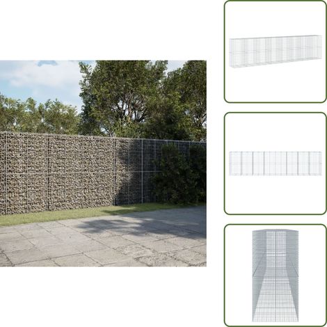 vidaXL Panier gabion avec couvercle 800x100x200 cm fer galvanisé (1/5)
