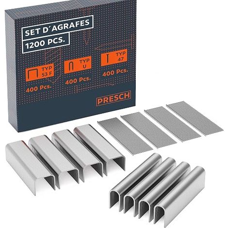 Stapler Set Staples for Manual Staplers Including Type 53F Staples, U Staples and Nails (1/5)