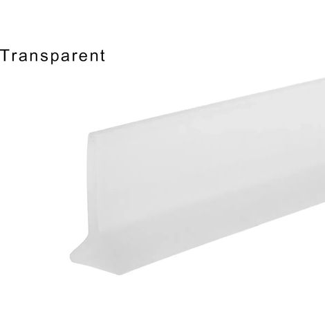 (Transparent-350cm)Silicone Water Stopper Self-Adhesive Bendable Flexible Water Retaining Strip Bathroom Door Dry Wet Separation Shower Dam Barrier (1/4)