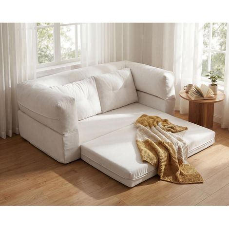 Klappbares Schlafsofa mit großer Liegefläche 170x90 cm, weiß (1/5)