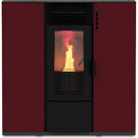 Stufa a Pellet FOCO Bordeaux - Mod. SLIM 6 - Classe Energetica A+ - Salvaspazio - Installazione Filo Muro