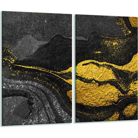 Schneidebrett aus Glas, 2x 30x52 cm, gold (1/5)
