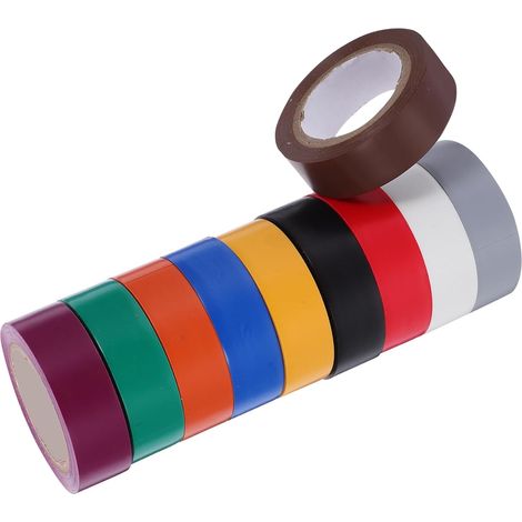 Ruban adhésif isolant en PVC pour câbles et faisceaux, 10 rouleaux, (1/5)