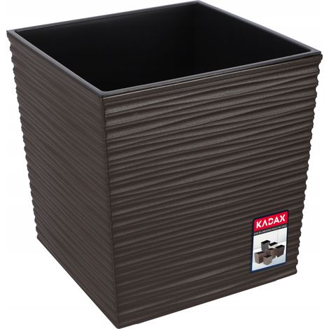 KADAX Blumentopf aus Kunststoff, mit Einlage, aus Kunststoff, 19 cm, Braun
