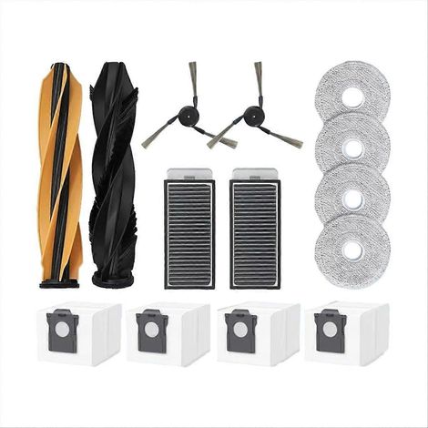 Pièces détachées pour aspirateur robot Dreame X50 Ultra : brosse principale, filtre HEPA, lingette de nettoyage et sac à poussière. (1/5)