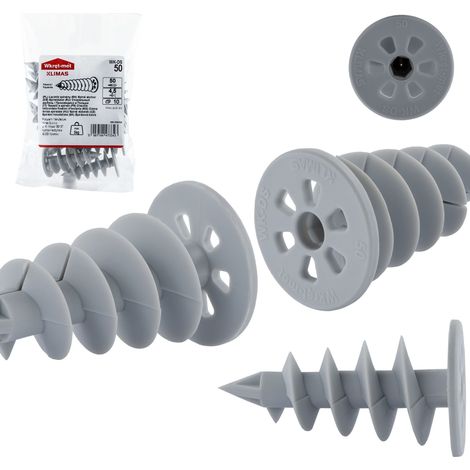 Connecteur spiralé pour polystyrène 28 mm – Longueur 50 mm – Lot de 10 – Fixation légère pour façades murales