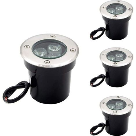 Spot led extérieur encastrable 4 PACK 3W IP67 Spot Encastrable Led Terrasse Rond 300 Lumen Lampe d'éclairage de jardin extérieur, pour Jardin Chemin Cour Garage (1/5)