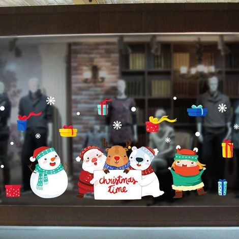 Autocollants muraux pour fenêtre en verre « Joyeux Noël, amis » (1/5)