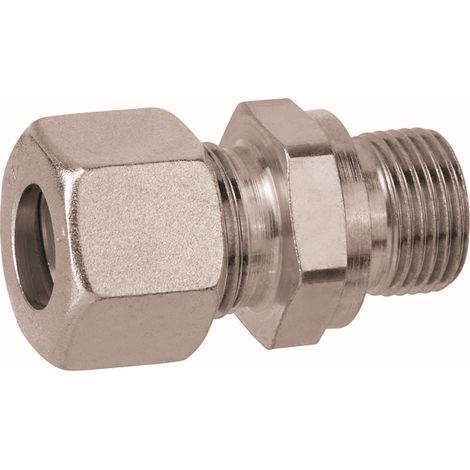 GOK Gerade-Einschraubverschraubung 0703900 RVS 12 mm x AG G 3/8, Baureihe L, zylindrisch, mi Schneidring D