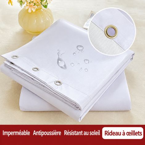 Bâche de protection imperméable en PVC blanc cassé, modèle avec bordure ourlée et œillets, 2,4 x 1 m, adapté aux meubles TV longs, bureaux et similaires, 23 × 20 × 8 cm, 1 kg – Livraison gratuite