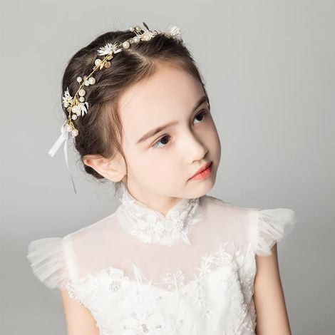 Couronne De Fleurs Pour Cheveux, Enfant,Femmes,Ruban Bandeau,Mariage Accessoires De Cheveux,Or (1/5)