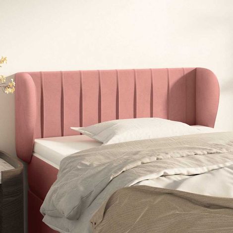 Tête de lit avec oreilles en velours rose, hauteur réglable, 93 x 23 x 78/88 cm, 7.4kg - PANGIVO (1/5)