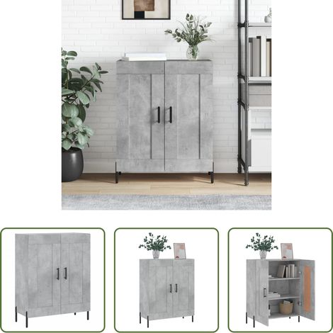 Betonfarbe - Sideboard Betongrau 69,5x34x90 cm Holzwerkstoff (1/5)