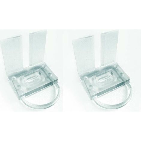 – Lot de 2 arrêtoirs en plastique transparent pour porte coulissante – Fixation à vis – Frein pour chariot supérieur – Rail guide haut (1/3)