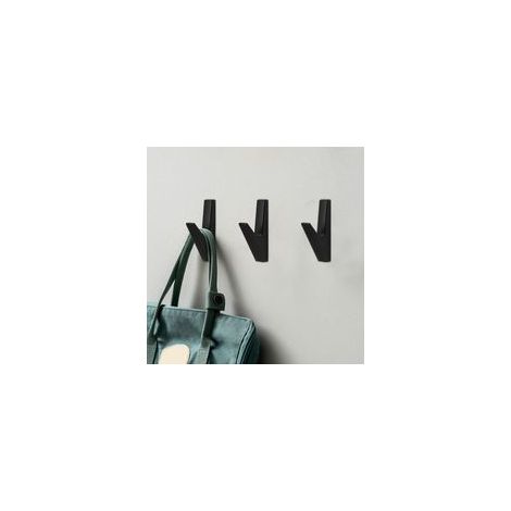 2PCS patere murale salle de bain,porte manteau mural,crochet salle de bain,pour cuisine, crochet salle de bain,bureau, placard, aluminium,capacité de charge jusqu'à 20 kg - Noir (1/4)