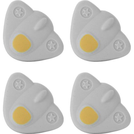 Lot de 4 coins de protection muraux en mousse grise, forme avion, sécurité enfant, pare-chocs anti-chocs pour meubles (10x10x1 cm) (1/5)