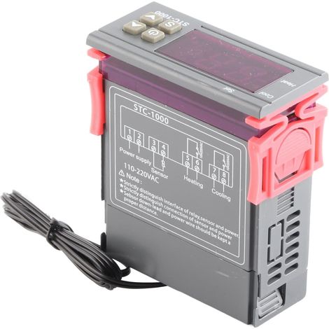 STC-1000 Régulateur de Température Numérique, Thermostat de Refroidissement et Chauffage, -50℃ à 110℃, AC110-220V, avec Capteur et Alarme Régulateur de température numérique -1000, -50℃ à 110℃, alarm (1/5)