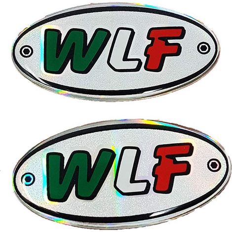 Sticker Adesivo 3D Ovale WLF, 56 x 28 mm, Set di 2 (1/2)
