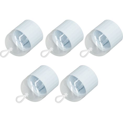 Étui de rangement pour éponges maquillage, 5 pièces, support creux suspendu, housse transparente anti-poussière, bleu, coffret voyage, grille amovible. (1/5)