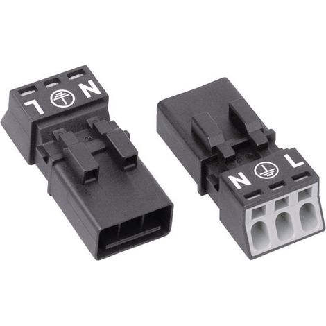 WAGO 890-213 Netz-Steckverbinder WINSTA MINI Stecker, gerade Gesamtpolzahl: 2 + PE 16 A Schwarz 1 St (1/3)