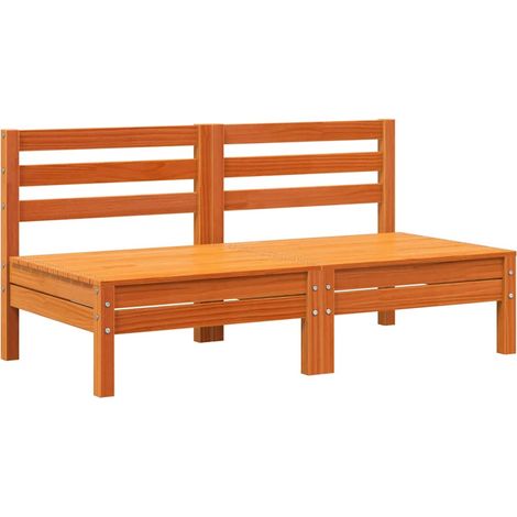 Maison Exclusive - Gartensofas ohne Armlehnen 2 Stk. Wachsbraun M