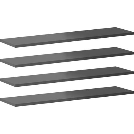 Estante estantería 8 uds contrachapada gris brillo 80x20x1,5 cm vidaXL (1/5)