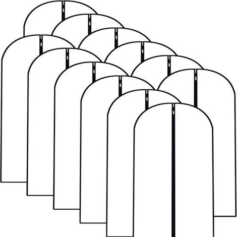 12er-Pack Kleiderschutzhüllen，feuchtigkeitsabweisend，transparente Schutzhülle mit Reißverschluss，geeignet für Hemden/Jacken，60 x 100 cm，Schwarz (1/5)