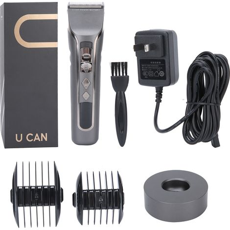 Tondeuse à cheveux professionnelle rechargeable électrique, coupe et coiffure pour salon, adaptateur secteur US 100-240V, tondeuse de précision. (1/5)