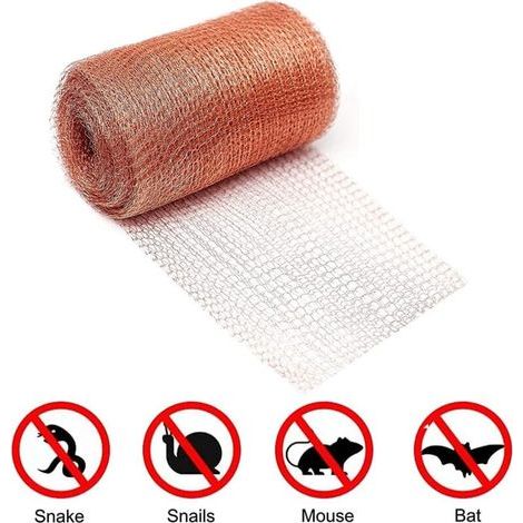 Grillage Anti Rongeur, Haute Qualité Maille de Cuivre, Filet de Cuivre Tricoté pour la Maison Le Jardin la Lutte Antiparasitaire Rongeur Escargot limaces Oiseaux Chauve-Souris Contrôle--12.7cm6m-RAPAN (1/3)