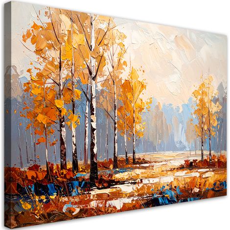 Quadro su tela, Paesaggio di betulle - 60x40 (1/2)