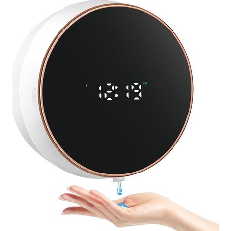 Dispensador De Jabón - Sensor Automático Sin Contacto - Montaje En Pared - 260 Ml - 3 Niveles De Dosis - Indicador De Batería Y Temperatura - IPX5 - 13x13x6 2 Cm (1/5)